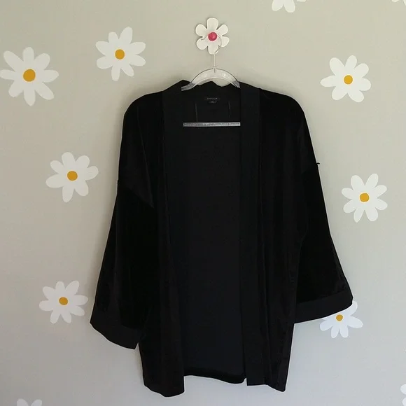 Ann Taylor Black Velvet Kimono - Picture 2 of 16